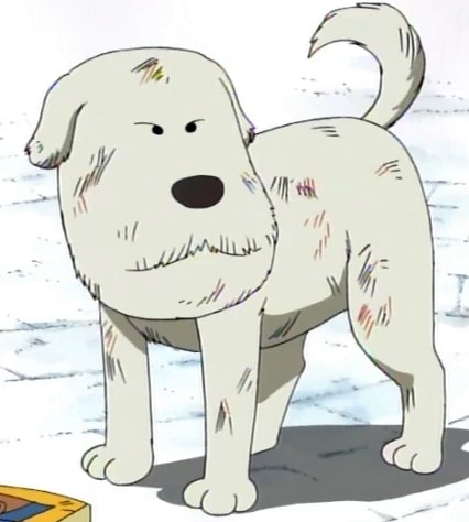 One Piece anime screenshot depicting a roughed-up Chouchou.