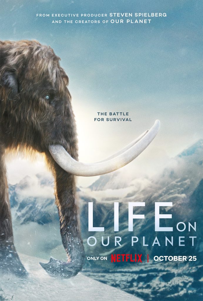 Netflix's Life on Our Planet Woolly Mammoth key art.