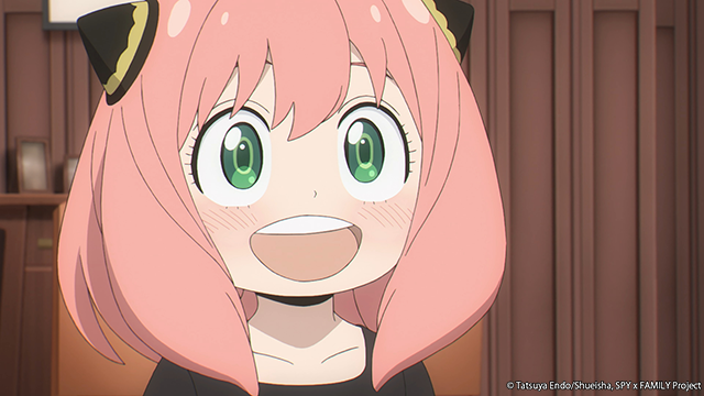 Spy x Family anime screenshot depicting a smiling Anya.