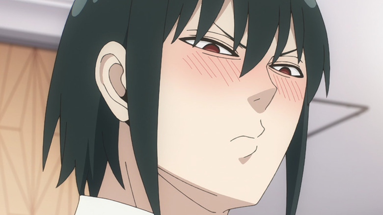 Spy x Family anime screenshot depicting Yuri with a drunken sneer/pout.