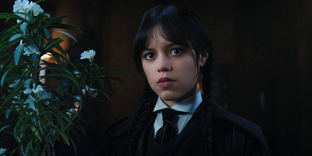 Wednesday. Jenna Ortega as Wednesday Addams in episode 108 of Wednesday. Cr. Courtesy of Netflix © 2022