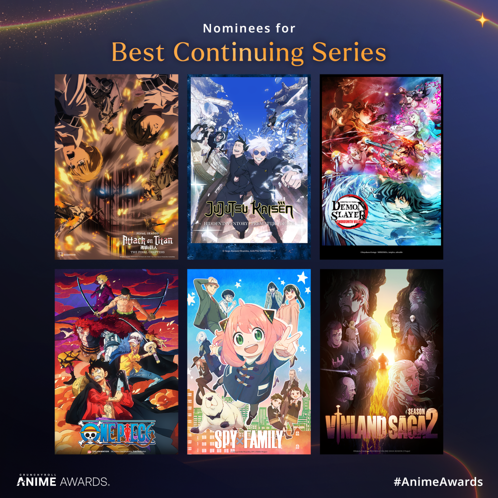 Crunchyroll 2024 Anime Awards Best Continuing Series.