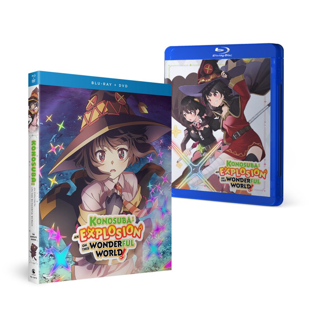 KONOSUBA - An Explosion on This Wonderful World! – The Complete Season – Blu-ray/DVD spread.