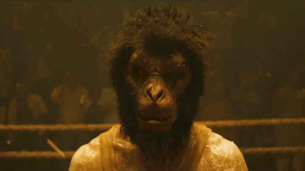 Dev Patel in a Monkey mask in Monkey Man