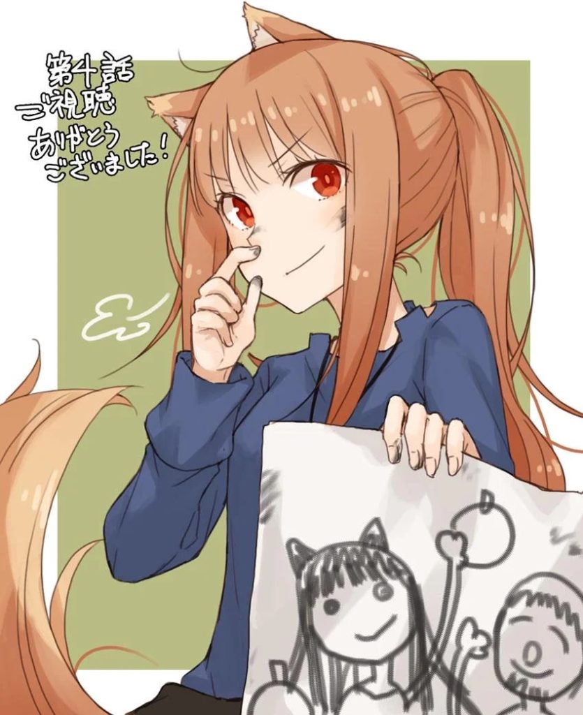 Spice and Wolf: MERCHANT MEETS THE WISE WOLF Ep. 4 "Romantic Merchant and Moonlit Farewell" visual by Juu Ayakura.