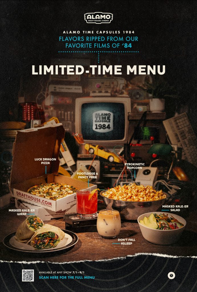 Alamo Drafthouse 1984 Time Capsule menu