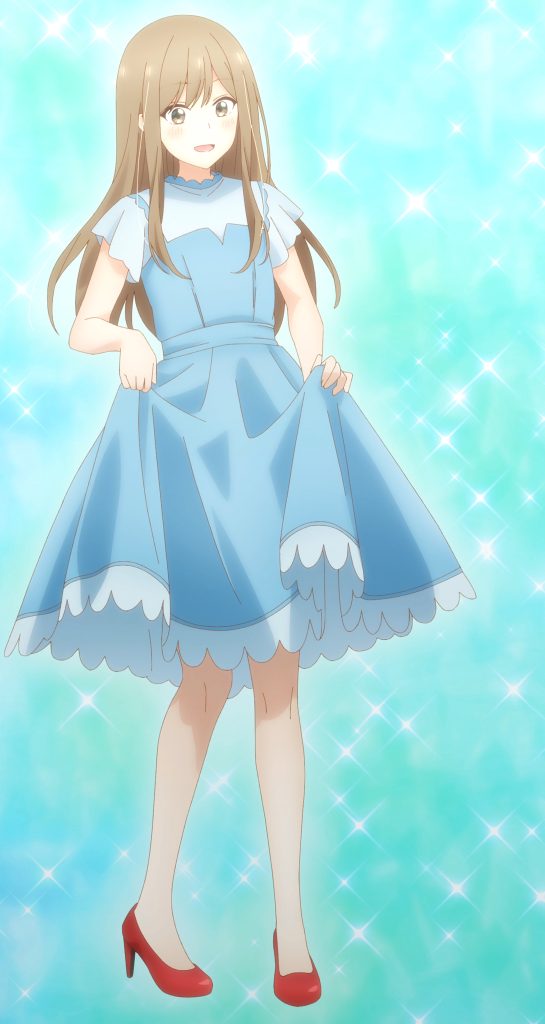 Senpai is an Otokonoko Ep. 3 "Goodbye, Me" screenshot showing Makoto in Saki's dress.