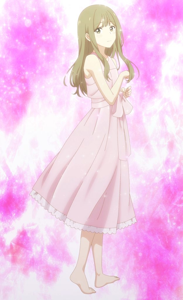 Senpai is an Otokonoko Ep. 2 "Cute Things Pilgrimage" screenshot showing Makoto in a pink dress.