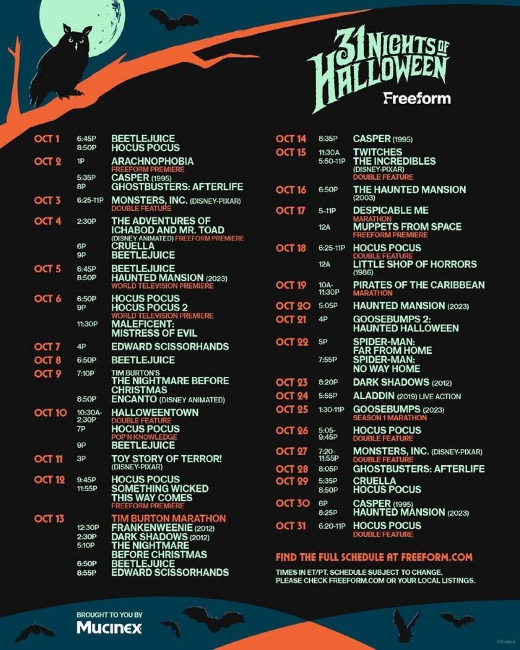 31 Nights of Halloween 2024 Lineup Includes Tim Burton & Goosebumps