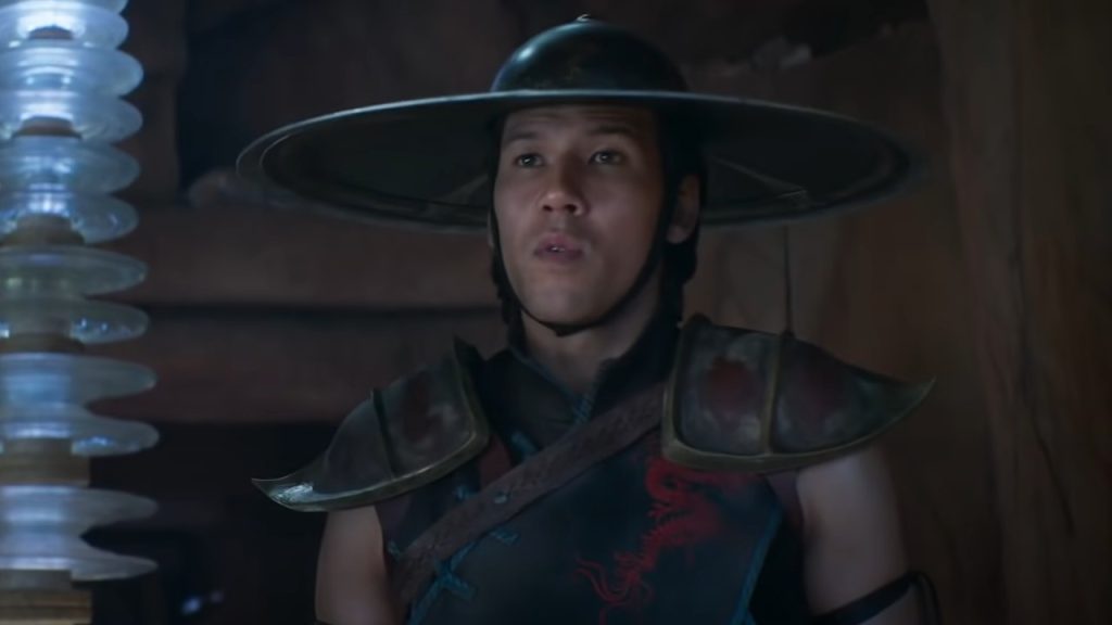 Max Huang covered in blood as Kung Lao in Mortal Kombat