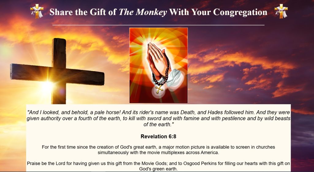 Screenshot of God's Bowling Strikes Tonight webpage, created by NEON for The Monkey