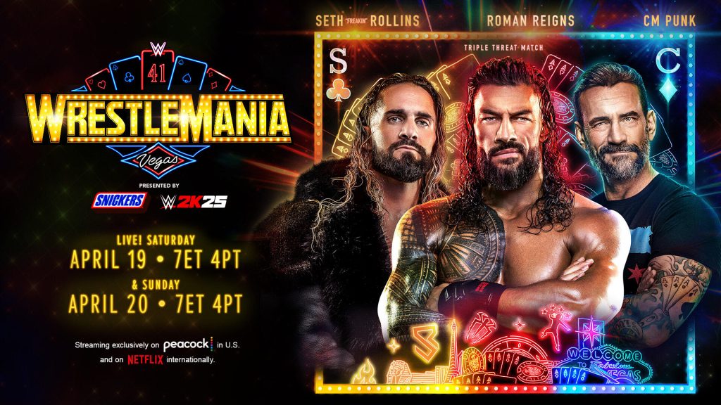 WrestleMania 41 at Allegiant Stadium will take place on Saturday, April 19, and Sunday, April 20.